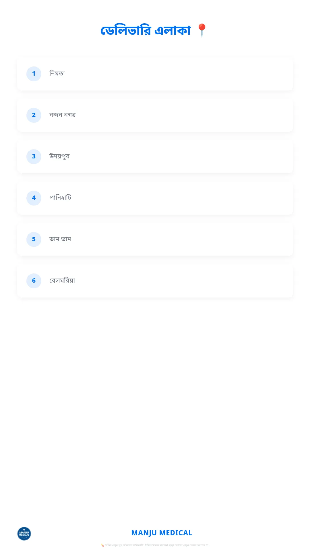 Manju — Areas Served